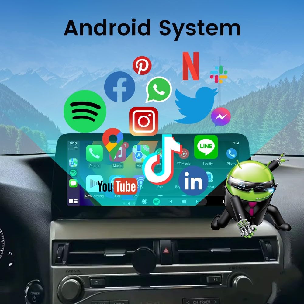 for Lexus RX 2010-2011 12.3" Octa Core 4G+32G Car CarPlay Android Auto Navigation Android Stereo GPS Radio Display IPS Touchscreen Headunit Tablet Media Player(V2)