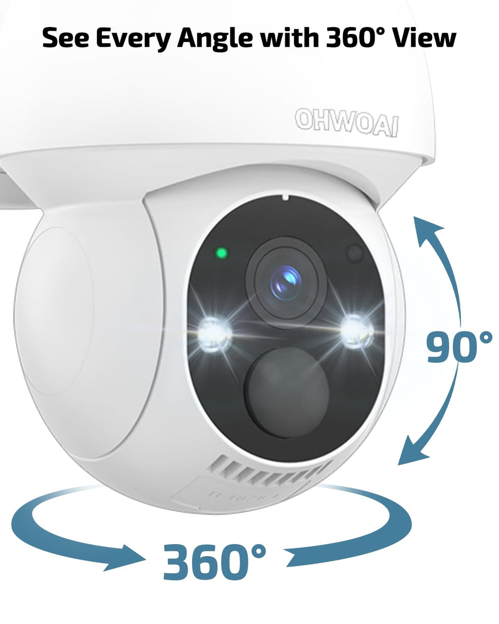 Solar Powered Wireless Security Camera System, Outdoor PTZ Surveillance Kit