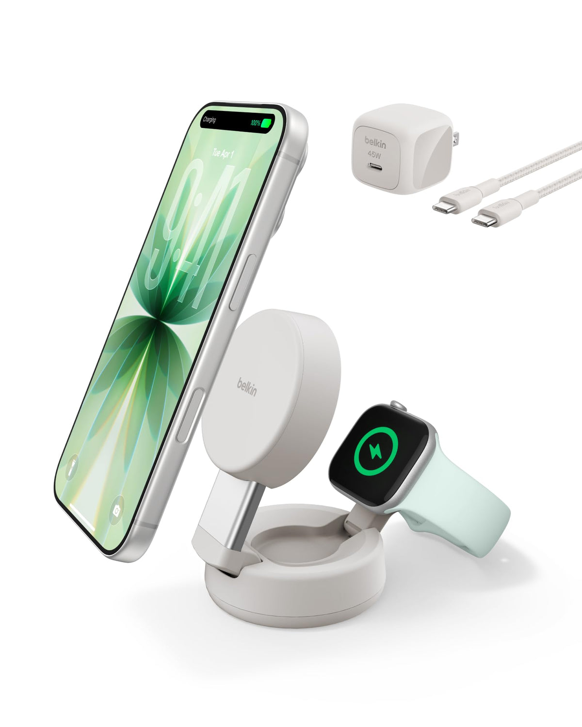 Belkin Qi2.2 25W Wireless 2 in 1 iPhone Charger, Fast Charging for Travel, 5 ft (Pack of 6)