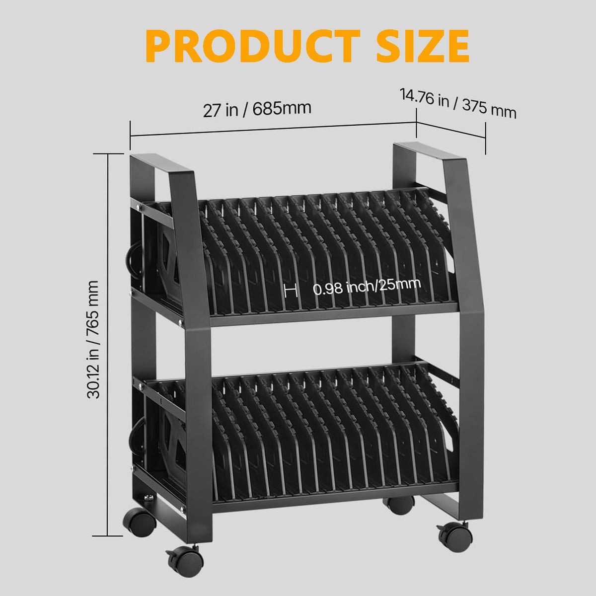 32 Laptop Charging Cart, Charging Station for Tablets Up to 15.6" Devices