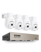 ZOSI 5MP Wired Security Camera System, 4pcs 1080p Pan/Tilt 360°View Cam