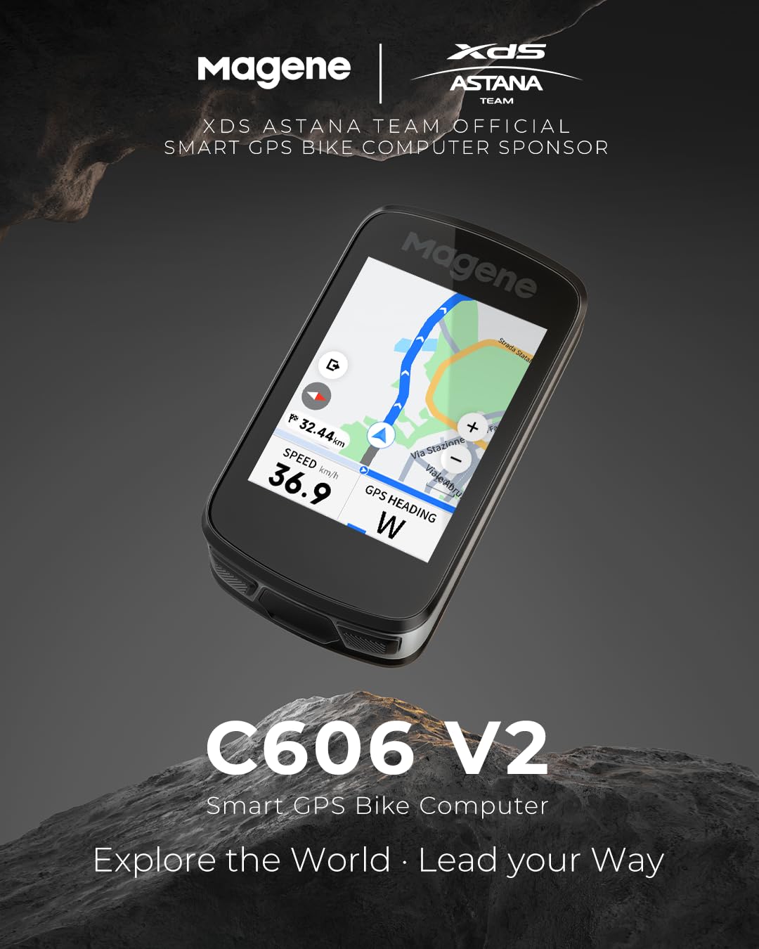 Magene C606 V2 Bike Computer GPS – 2.8" Color Touchscreen, Multi-Scenario ClimbPro, Live Segments, Cycling Dynamics, Offline Navigation & 15-25Hr Battery