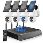 Solar Powered Wireless Security Camera System, Outdoor PTZ Surveillance Kit