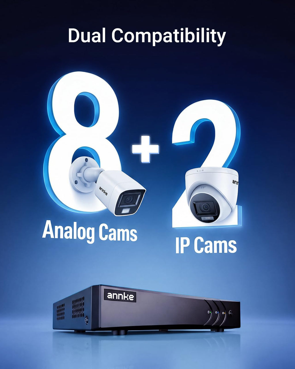 ANNKE 3K Lite 8 Channel DVR for Security Camera, 2TB Hard Drive Disk, Black