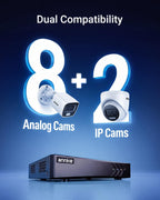 ANNKE 3K Lite 8 Channel DVR for Security Camera, 2TB Hard Drive Disk, Black