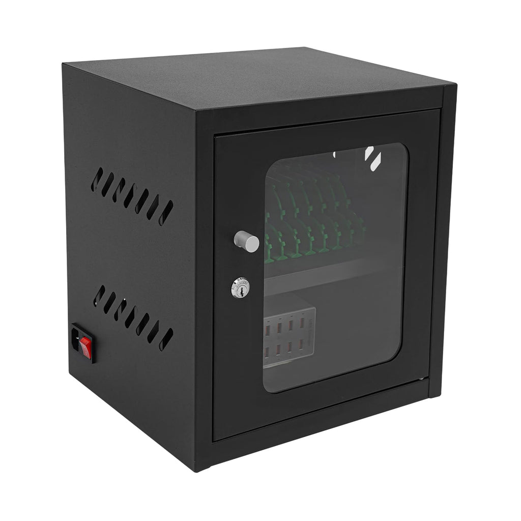 20-Unit Charging Cabinet for Phones, Black