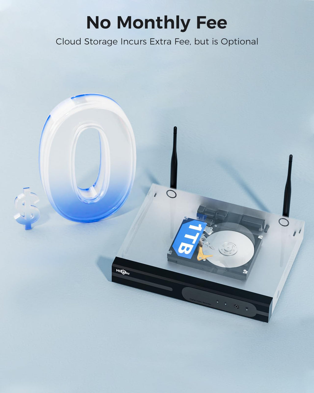Hiseeu 3MP CCTV Home Security Camera System Outdoor, 2.4G/5G Wireless WiFi
