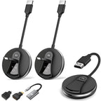 Wireless HDMI 1 Transmitter and 2 Receivers,Multi-TV Extender,UP to 6RXs,Plug and Play,4K Decode,165FT/50M,Portable Wireless HDMI Splitter-Video/Audio from Camera/Laptop to TVs/Projectors/Monitors