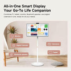 32 Inch Smart Portable TV on Wheels, Rolling TV, Detachable 13MP Camera