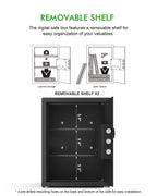 Small Home Safe Box Deluxe Digital Electronic Keypad Lock Safes 1.7 Cuft Cabinet Safes Security Lock Box for Office Hotel Dorm Cash Money Jewelry (1.7 Cubic Feet Black)