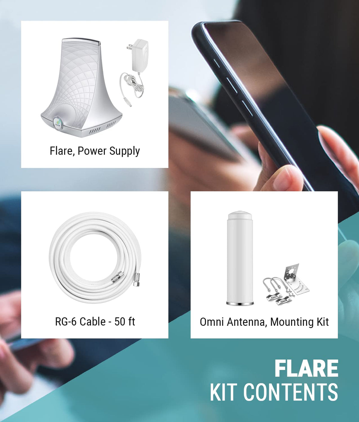 SureCall Flare 5G/4G LTE Cell Phone Signal Booster for Small Home & Cabin