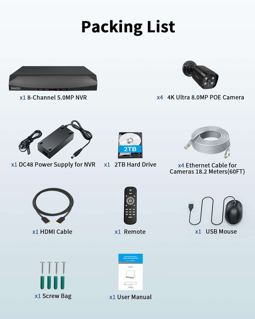 4K Outdoor Wired Security Camera System, Home Video Surveillance Systems