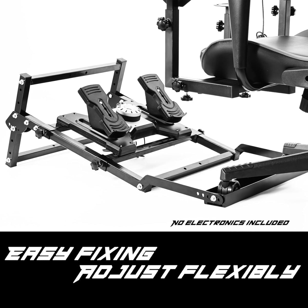 Anman X56 Flight Simulator Cockpit with Pedal Support, Joystick and Hotas Chair Mount Fit for Thrustmaster A10C Hotas Warthog, for Logitech X52, Multifunctional Game Chair (Electronics Not Included)