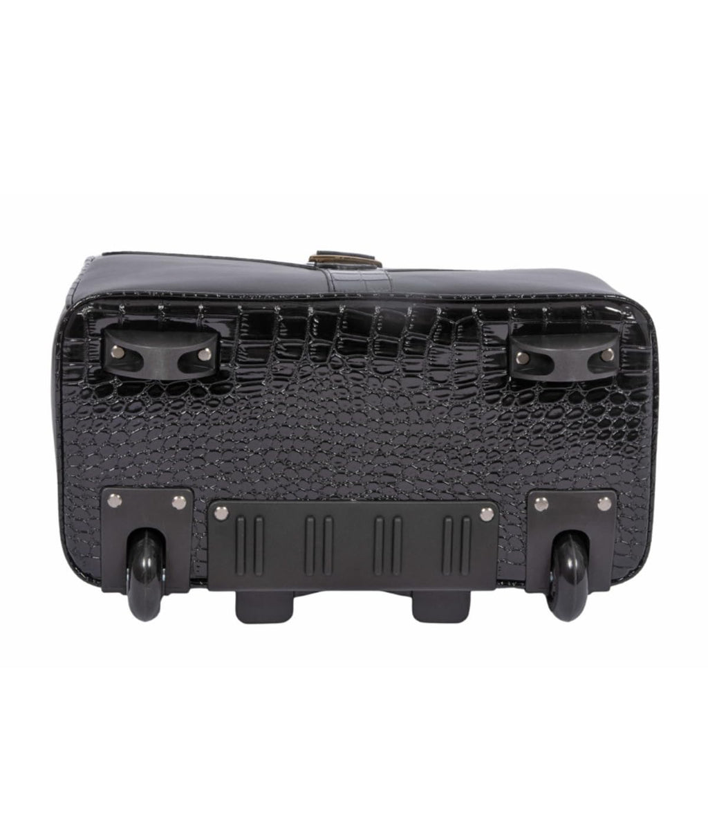 JKM and Company Alligator Compatible With Computer iPad, Laptop Tablet Rolling Tote Bag Briefcase Carryall Bag