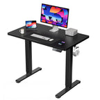 HUANUO 55x28 Inch Electric Standing Desk, Adjustable, Light Vintage Brown