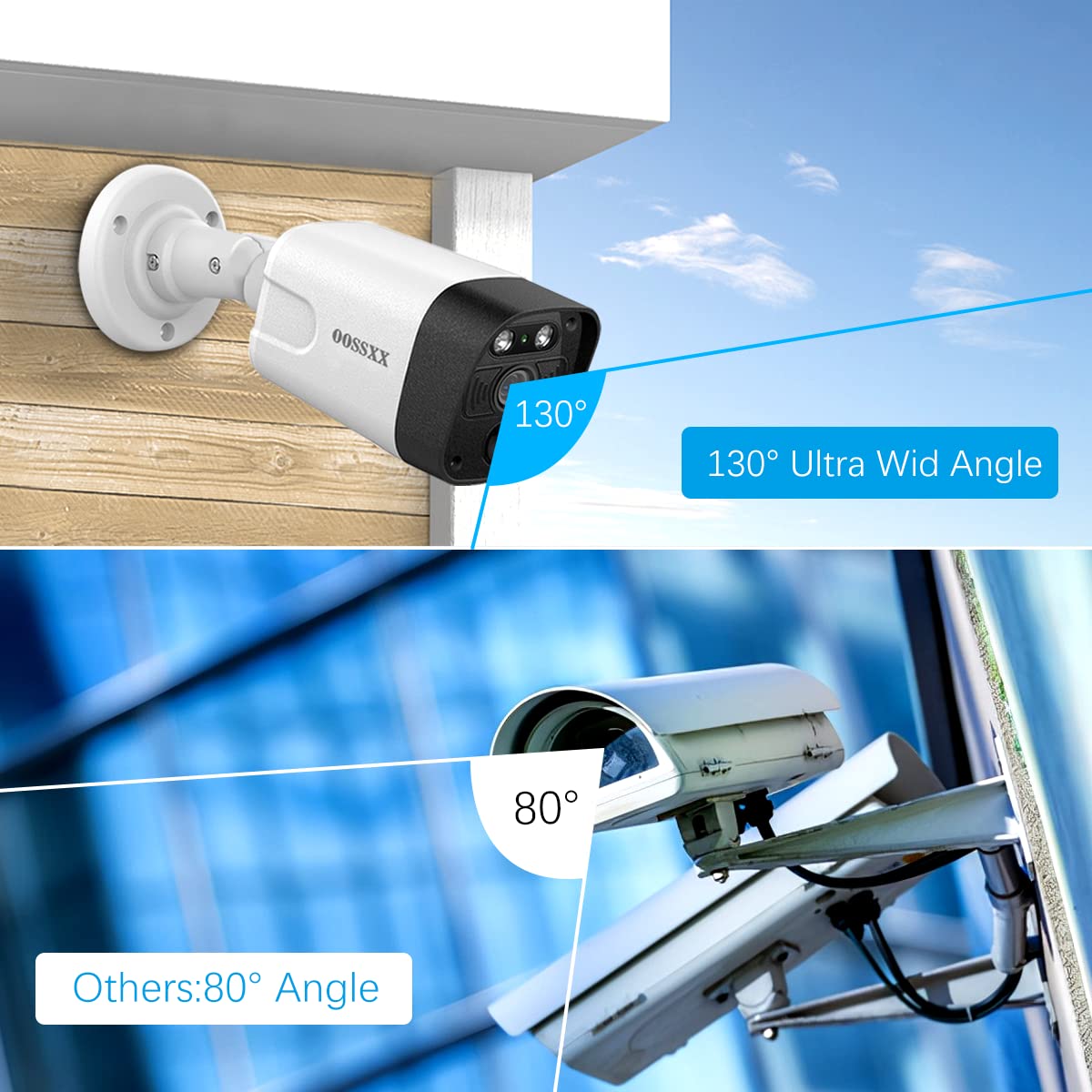 OOSSXX 4K POE Wired Home Security Camera System, 8 Wired 4K Bullet Cameras