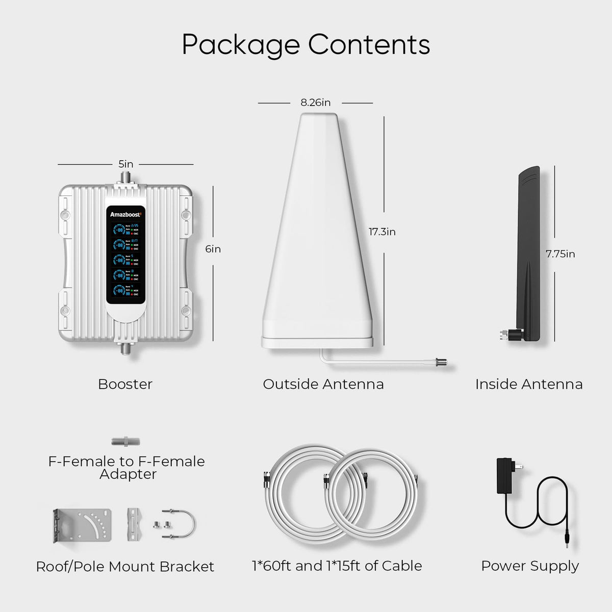 Cell Phone Booster with Smart LCD Display up to 5,000 sq ft, FCC Approved