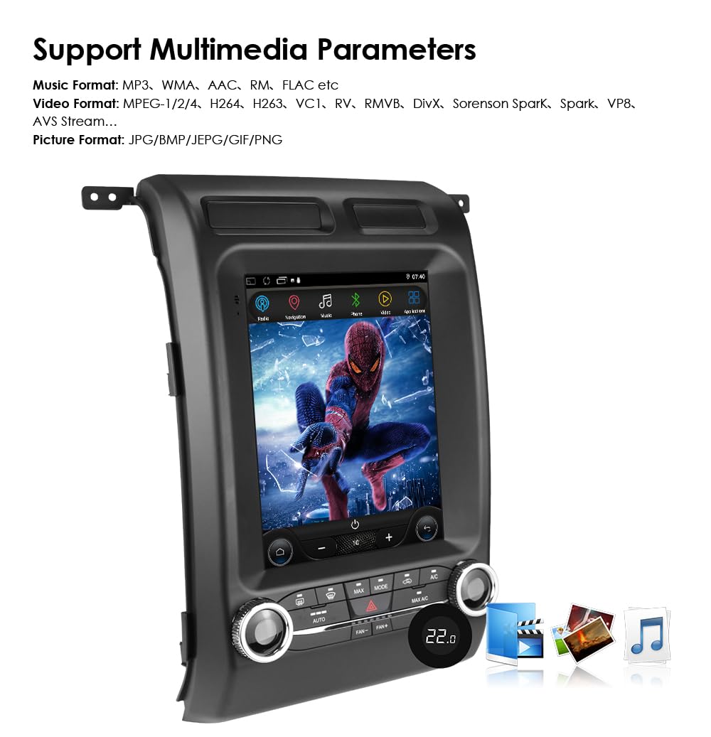 Android14 10.4 inch HD Touchscreen Car Radio Upgrade for F150 2009-2014 Wireless Carplay | Android Auto 2G+64G WiFi GPS Navigation Bluetooth 5.0 FM,SWC,Car Tablet