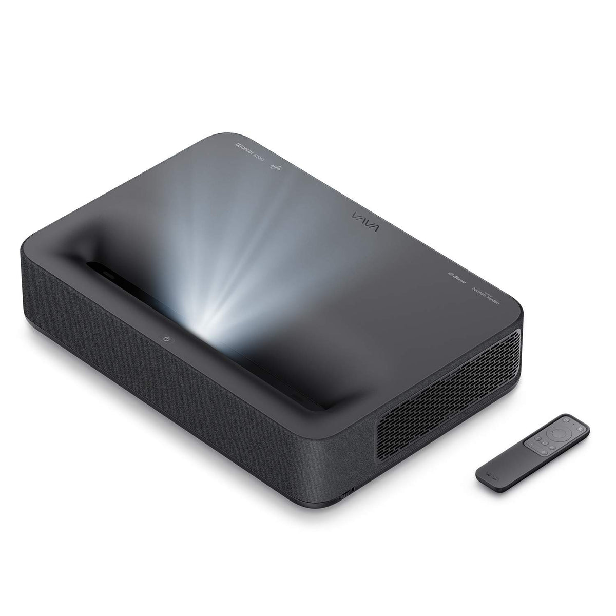 Mini Projector with WiFi and Bluetooth, 1080P Portable Laser Projector, Auto Keystone Correction, Auto Focus, 400 ISO Lumens, Smart Android TV, Built-In Battery for 3Hrs Video Playtime