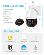 Jennov 4K 8MP Outdoor PTZ IP POE Camera with Pan Tilt 20X Optical Zoom