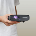 Mini Projector with WiFi and Bluetooth, 1080P Portable Laser Projector, Auto Keystone Correction, Auto Focus, 400 ISO Lumens, Smart Android TV, Built-In Battery for 3Hrs Video Playtime