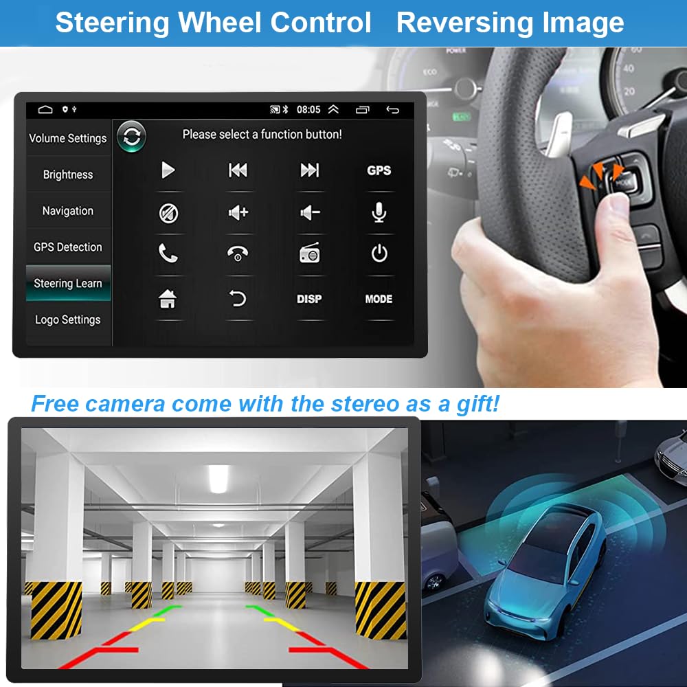 Car Radio Stereo for Ford F150 2009 2010 2011 2012 2013 2014 with Wireless Carplay Android Auto 10inch Touchscreen Navigation Bluetooth/GPS/5G WiFi/Backup Camera/SWC/Volume Knob/FM
