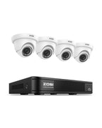 ZOSI 3K Lite Wired Security Camera System, 8 X 1080p Dome Cameras, NO HDD