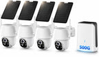 5MP Solar Security Cameras Wireless Outdoor System, 500GB HDD Local Storage, No Subscription, 4-Cam Kit, Up to 10CH, Two-Way Audio, Color Night Vision, 5G/2.4GHz WiFi, TV & Monitor Viewing