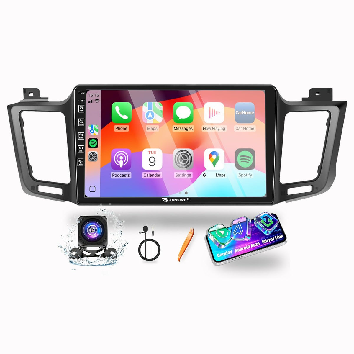 for Toyota RAV4 2013-2018 Car CarPlay Android Auto Navigation Stereo GPS Radio Reverse Camera Display 10" IPS Touchscreen Headunit Tablet Pad Media Player Quad Core 4G+64G