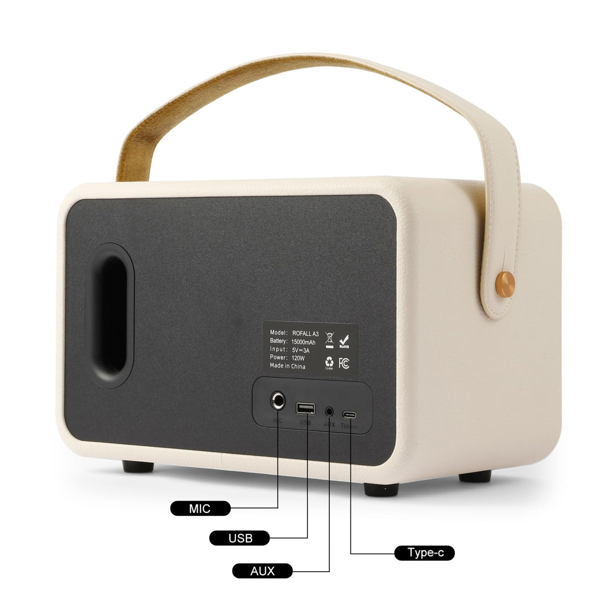Home Bluetooth Speaker, Loud Stereo Sound with Bass and Treble Controls