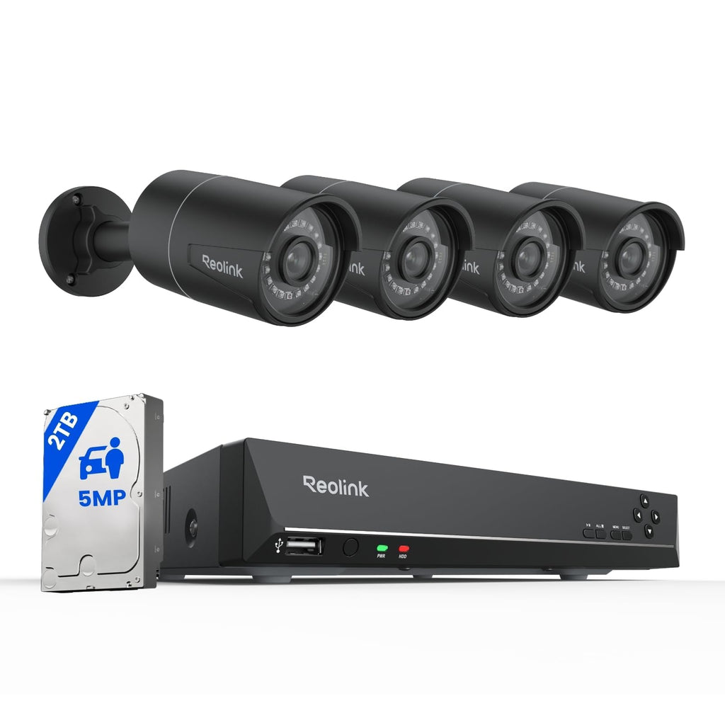 REOLINK 8CH 5MP PoE Security Camera System with 2TB HDD RLK8-410B4-5MP