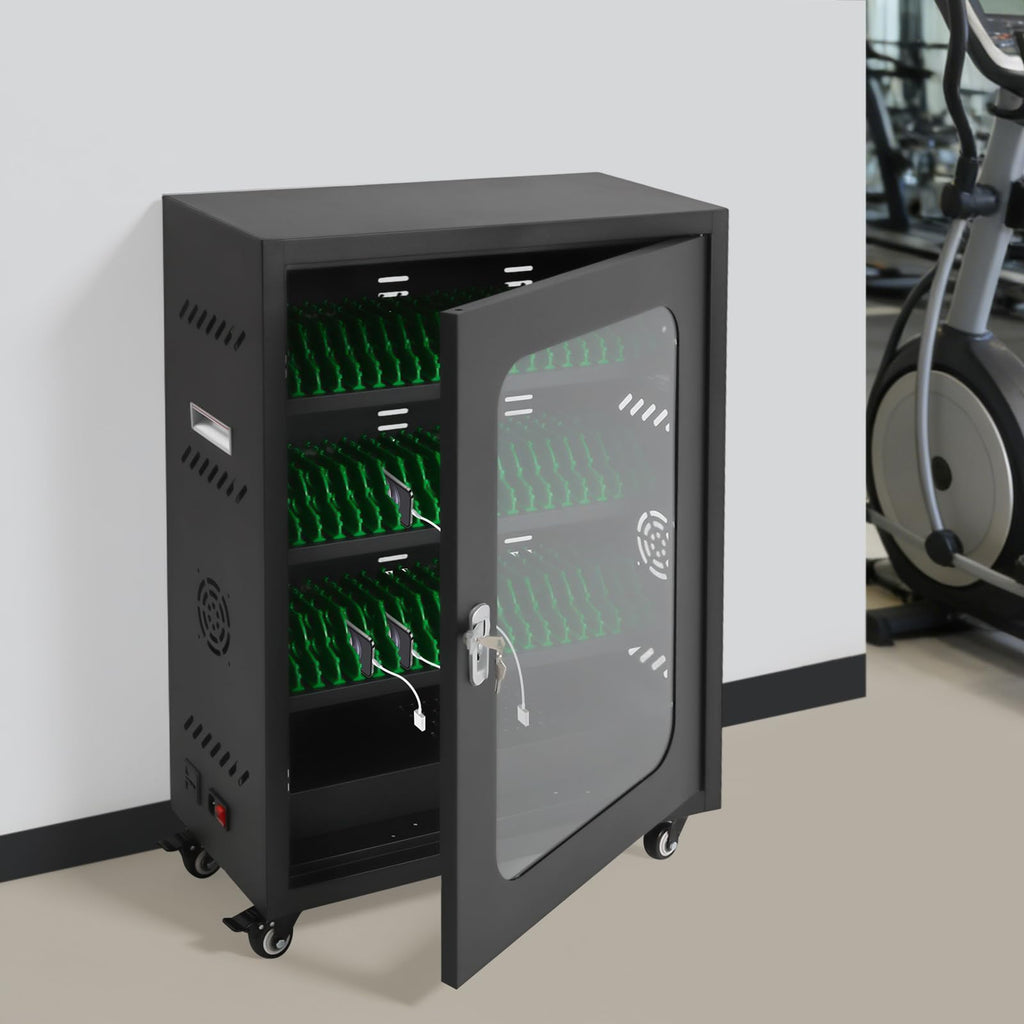 Cell Phone Charging Station, 50-Device Rechargeable Mobile Phones Charging Cabinet, Locking and Charging Phone Storage Box, Mobile Charging Cart, Lockable Device Charging Locker