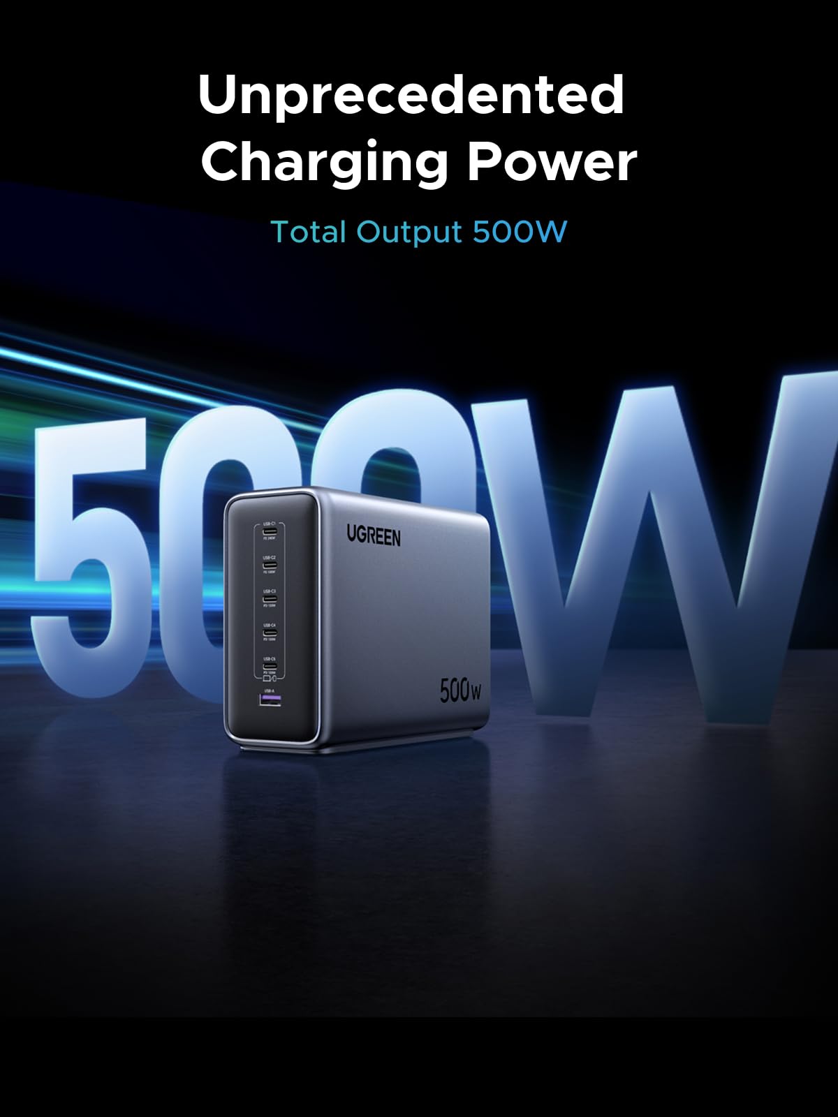 UGREEN Nexode 500W GaN Charging Station, 6-Port 240W Max Charger
