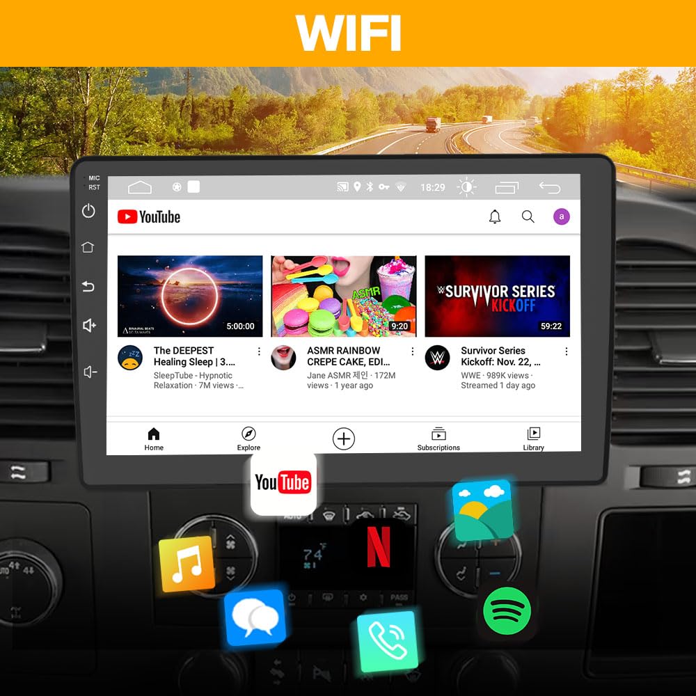 AWESAFE 4Core 64GB Car Radio Stereo for Chevy Silverado 2007-2013 Tahoe Equinox GMC Sierra Yukon 10 inch Touch Screen CarPlay Android Auto