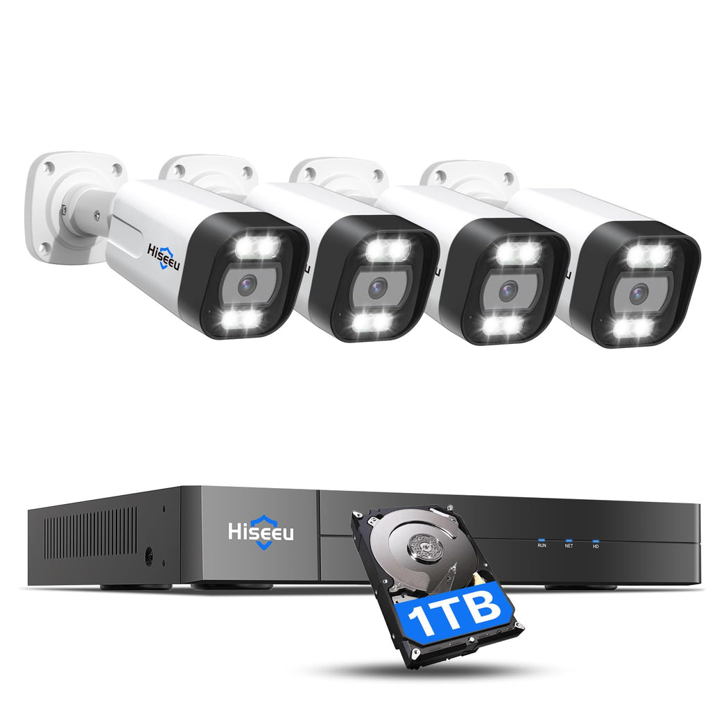 【121°Wide View】 Hiseeu 4K PoE Security Camera System, 8 Pcs 5MP IP Cameras