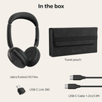 Jabra Evolve2 65 Flex Wireless Stereo Headset with Hybrid ANC, Black