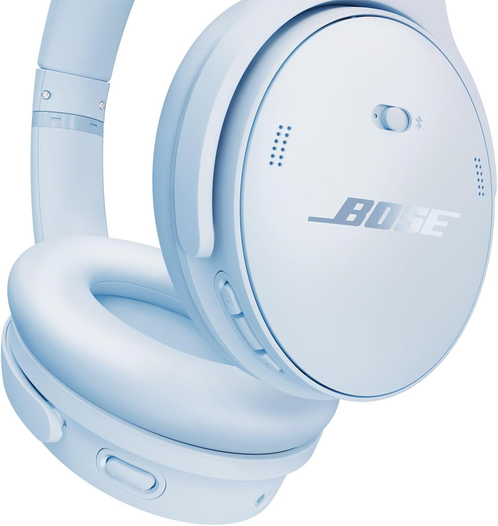 Bose QuietComfort Headphones Bundle with Fast Charger - Wireless Bluetooth Over-Ear Noise Cancelling Headphones with Mic, USB-C Charging, Deep Bass, Up to 24 Hours Playtime (Ice Blue)