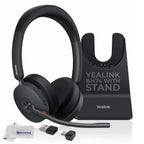 Yealink Headset BH74 Bluetooth Wireless On-ear, Acoustic Shield Mic & Hybrid ANC, Long Battery, All-Day Comfort, Dual Busylight, Teams Certified, Ideal for Office, Remote, and On-the-Go with Cloth