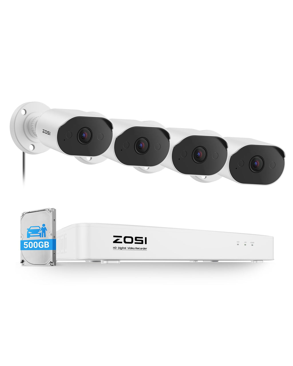 ZOSI 3K Lite Home Security Camera System with AI Human Vehicle Detection