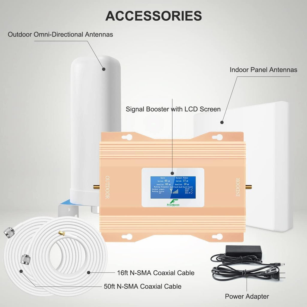 Cell Phone Signal Booster for Home & Office Up to 3,500 Sq Ft | Boost 4G 5G Cell Phone Booster 65dB for AT&T, Verizon, T-Mobile All U.S Carriers | for Band 12/17/13/5/25/66/2/4 | FCC Certified