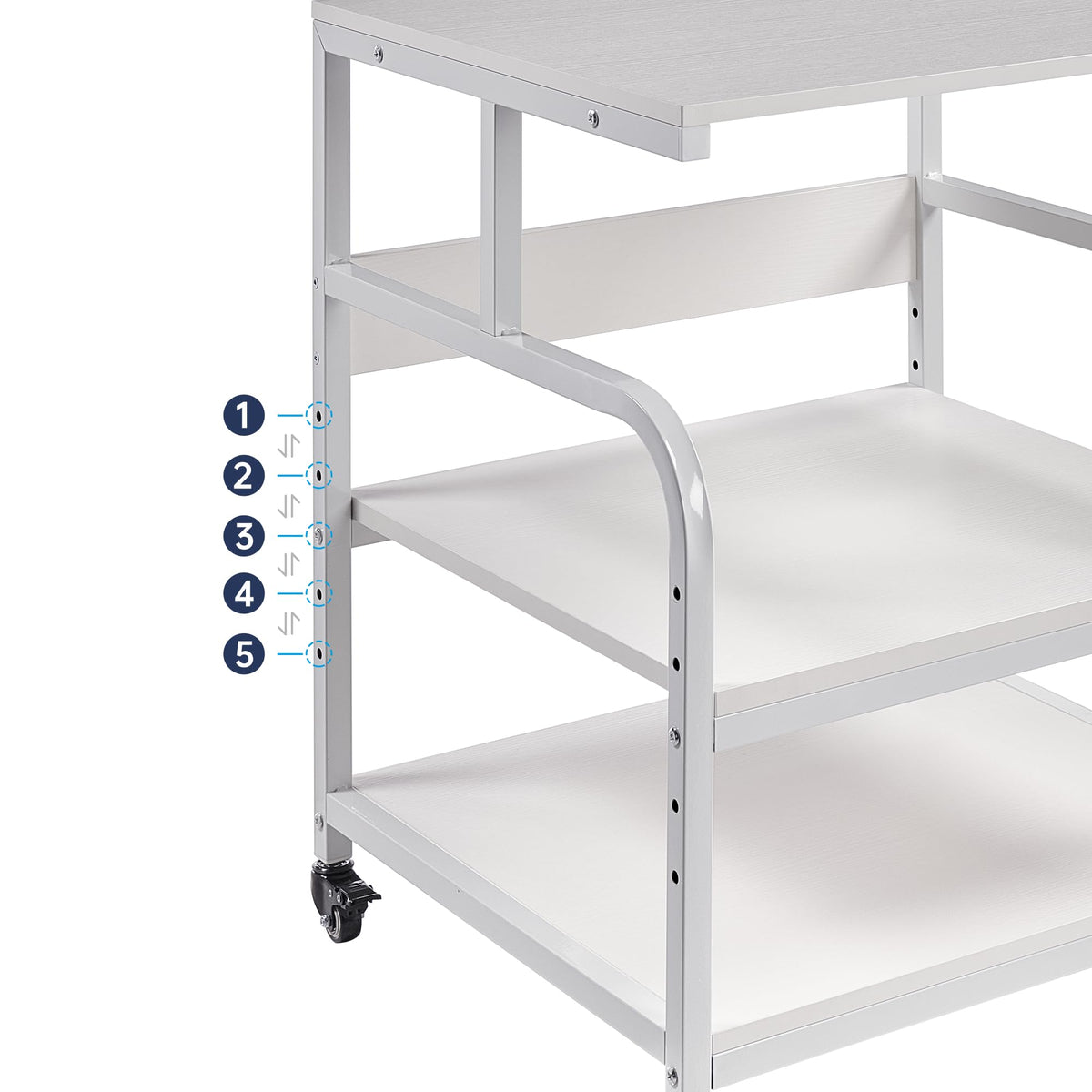 Fannova 25.6"x23.6"x30.9" Extra Large White Printer Stand with Storage