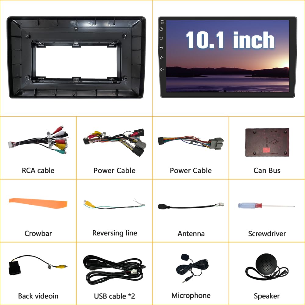 AWESAFE 4Core 64GB Car Radio Stereo for Chevy Silverado 2007-2013 Tahoe Equinox GMC Sierra Yukon 10 inch Touch Screen CarPlay Android Auto