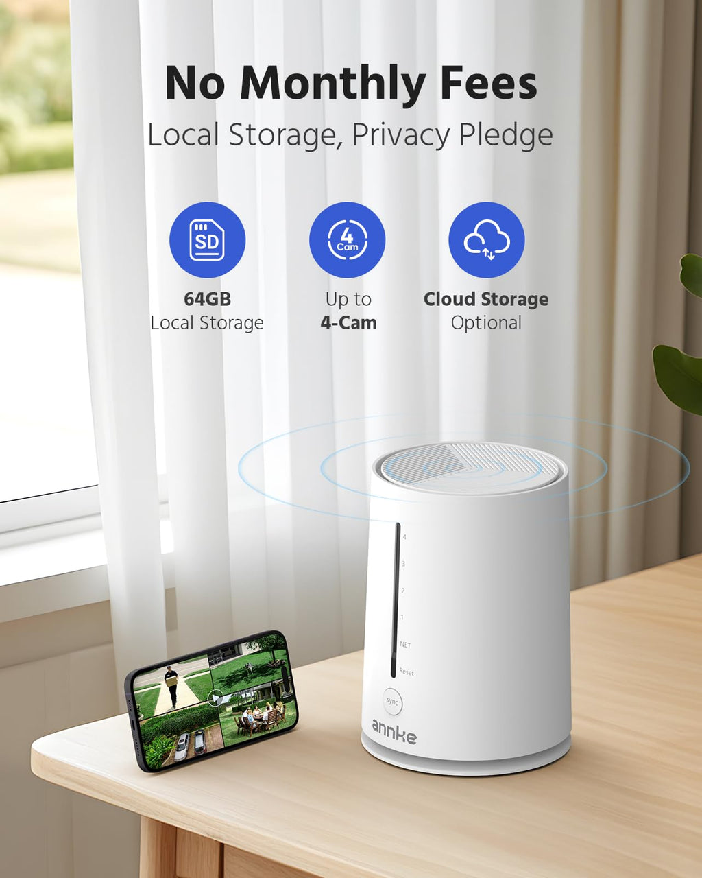 ANNKE 2.5K Wireless Security Camera Outdoor, 2-Cam Home Solar Camera System