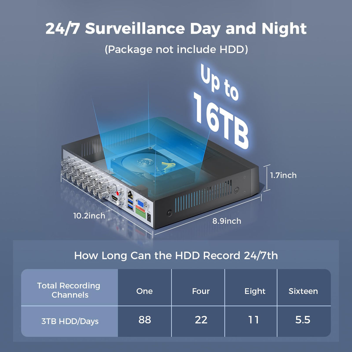 Hiseeu 16 Channel 4K Security DVR 8MP Digital Video Recorder