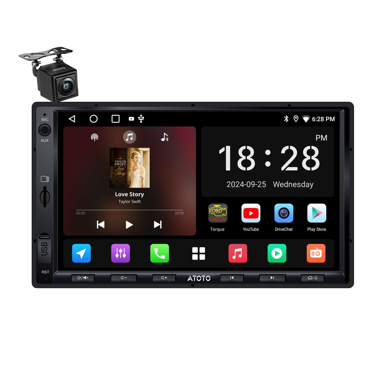 ATOTO A5L 7" Android Double DIN Car Stereo, Wireless CarPlay & Android Auto