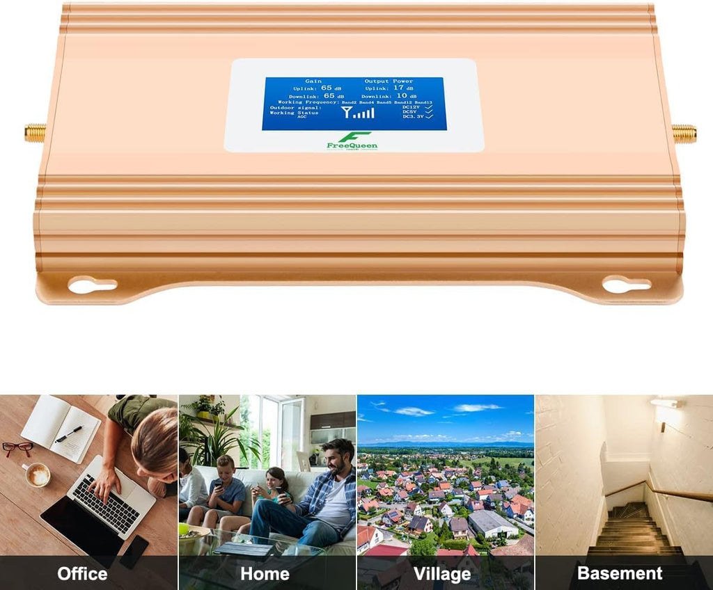 Cell Phone Signal Booster for Home & Office Up to 3,500 Sq Ft | Boost 4G 5G Cell Phone Booster 65dB for AT&T, Verizon, T-Mobile All U.S Carriers | for Band 12/17/13/5/25/66/2/4 | FCC Certified