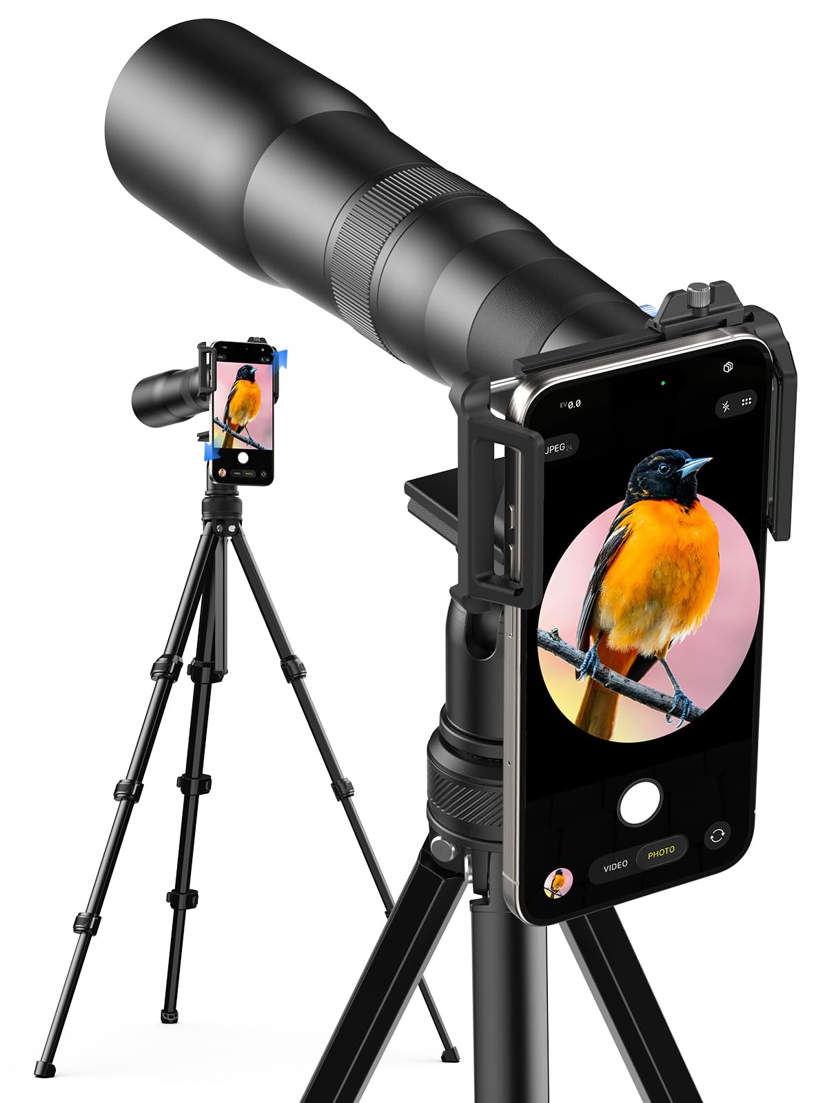 MIAO LAB 50X HD Ultra Telephoto Lens for iPhone and Most Smartphone, with Tripod & Universal Phone Clip, Suitable for Indoor and Outdoor Shooting and Watch Concert, Moon Viewing