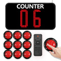 Take a Number System Wireless Queue Call System Show 2-Digit Counter Number for 10-Line Cashier Bank Window Doctor Room Supermarket Office Interview (C12+A2 1+10)