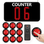 Take a Number System Wireless Queue Call System Show 2-Digit Counter Number for 10-Line Cashier Bank Window Doctor Room Supermarket Office Interview (C12+A2 1+10)