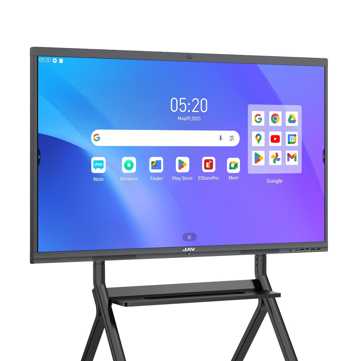 JAV 65 Inch Smart Board Pro, Google EDLA Certified 4K UHD Interactive Whiteboard for Classroom Home Office, Android 14, 8GB+128GB, 48MP AI Camera, Wi-Fi & Bluetooth